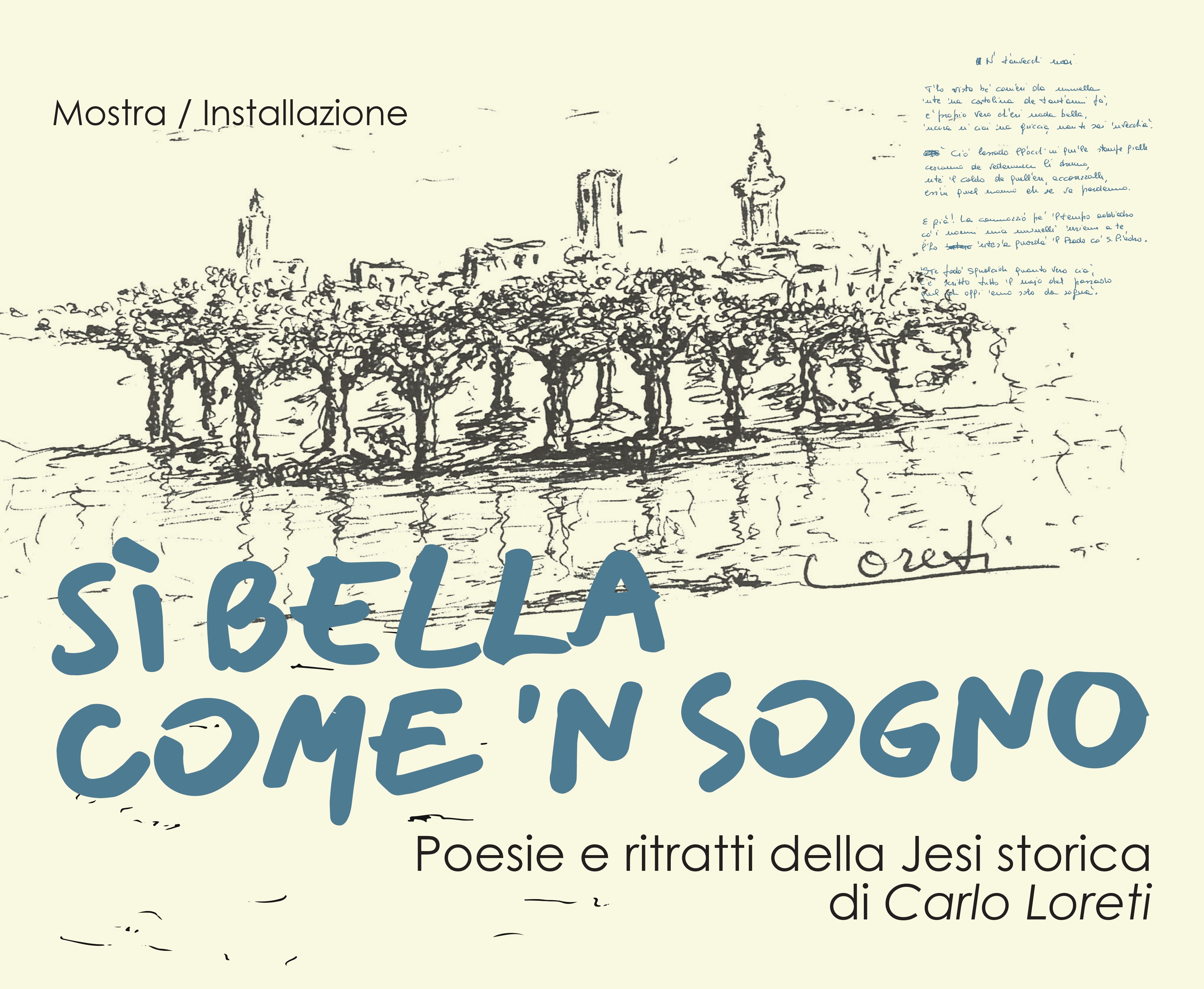 Poesie e ritratti della Jesi storica locandina della mostra con illustrazione di Carlo Loreti