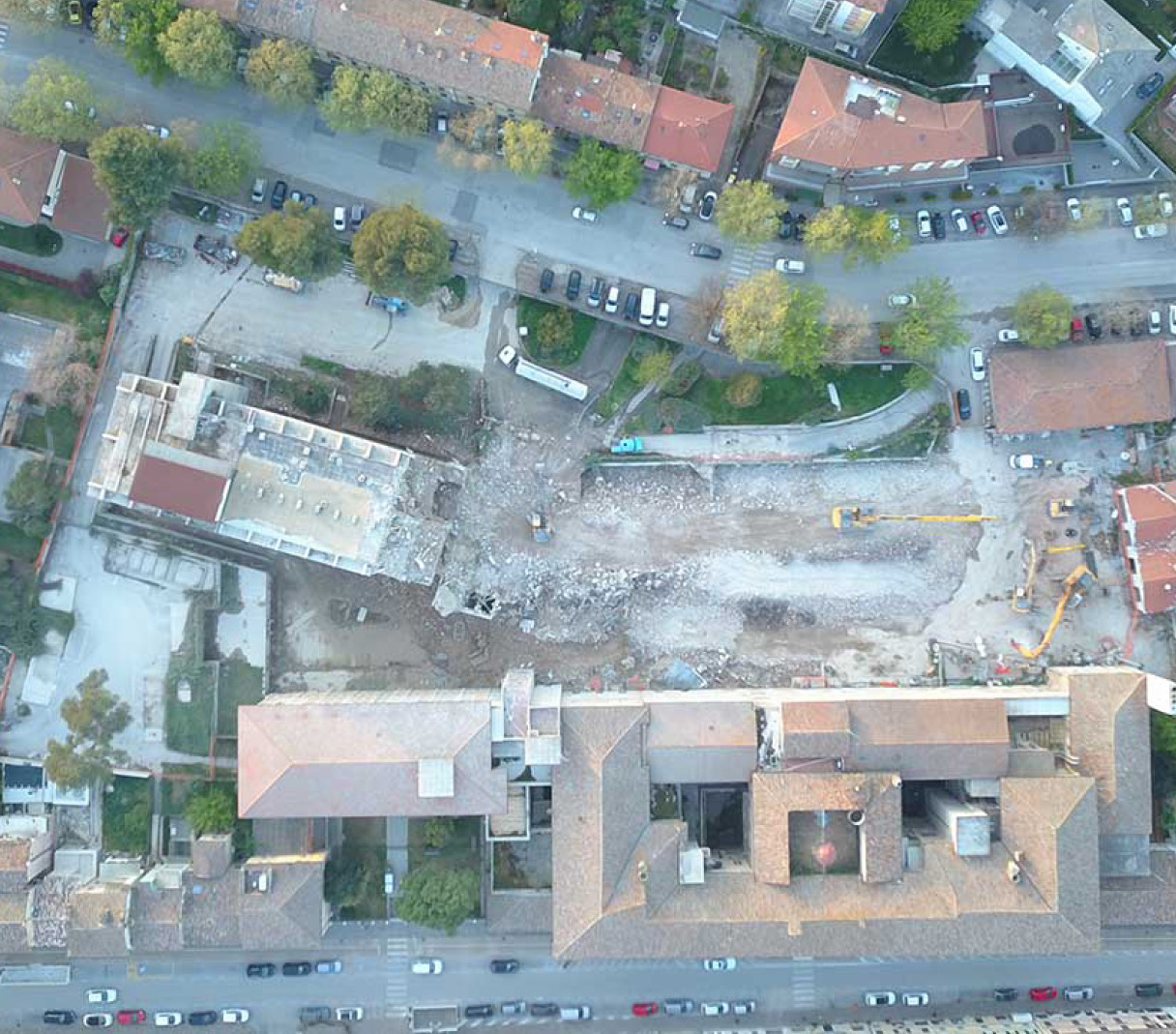Foto aerea dell'area dell'ex ospedale
