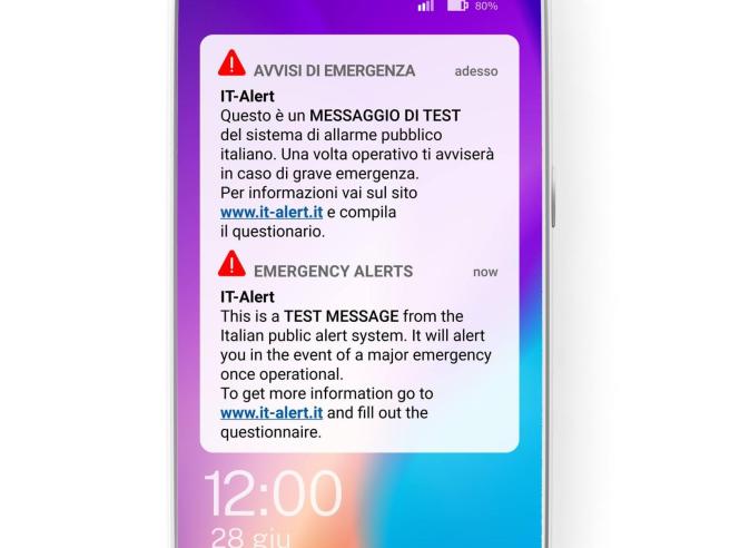 Fac simile Alert Protezione Civile